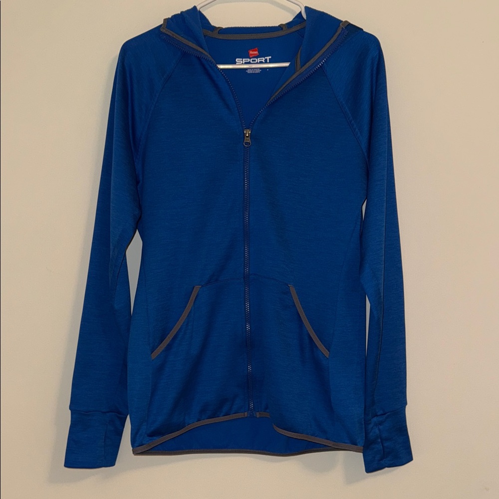 Hanes Haylnes Royal Blue Hooded Jacket